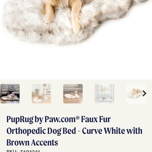 PAW PupRug Large Faux Fur Orthopedic Dog Bed NWOT